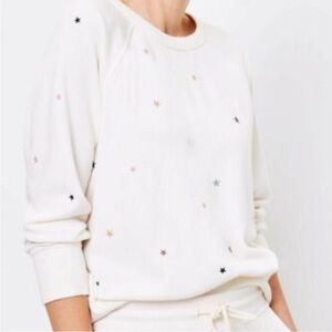 🌟 Lou & Grey NWT Embroidered Star Terry Sweatshirt - XL ✨